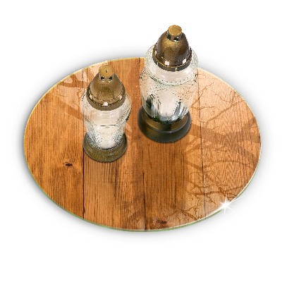 Dessous de bougie rond planches de bois