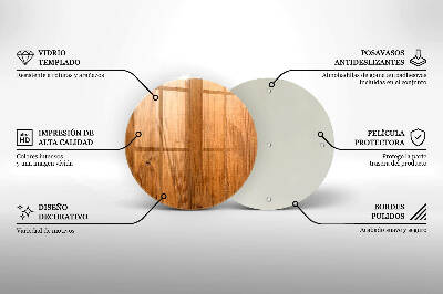 Dessous de bougie rond planches de bois