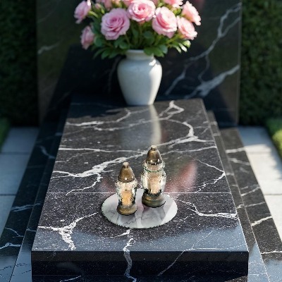 Dessous de bougie rond Marbre moderne