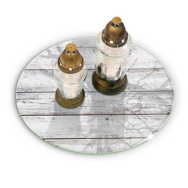 Dessous de bougie rond Planches en bois clair