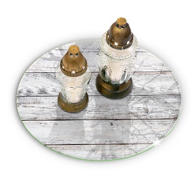 Dessous de bougie rond Planches en bois clair
