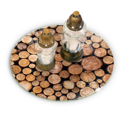 Dessous de bougie rond Troncs d'arbres