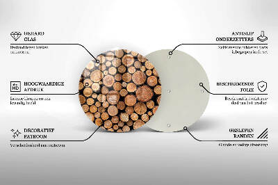Dessous de bougie rond Troncs d'arbres