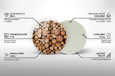 Dessous de bougie rond Troncs d'arbres