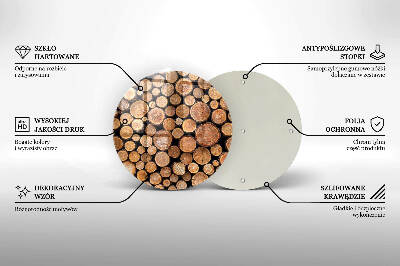 Dessous de bougie rond Troncs d'arbres
