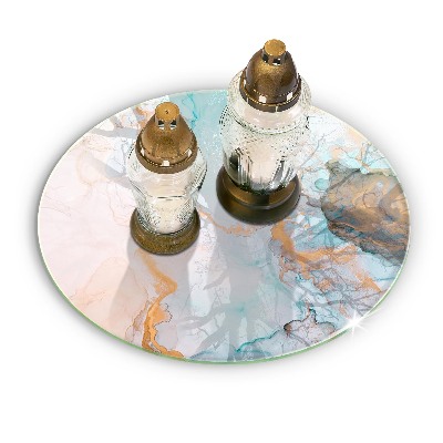 Dessous de bougie rond Marbre abstrait