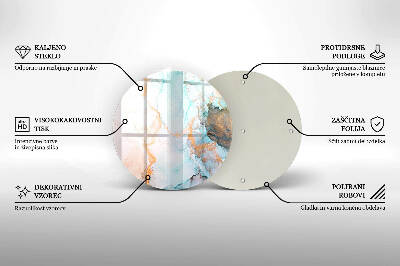 Dessous de bougie rond Marbre abstrait