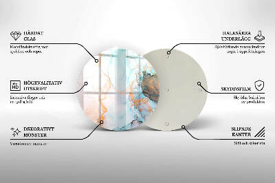 Dessous de bougie rond Marbre abstrait