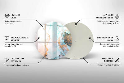 Dessous de bougie rond Marbre abstrait