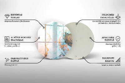 Dessous de bougie rond Marbre abstrait