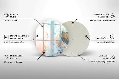 Dessous de bougie rond Marbre abstrait