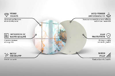 Dessous de bougie rond Marbre abstrait