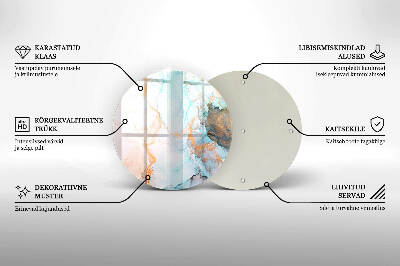 Dessous de bougie rond Marbre abstrait