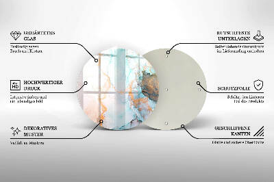 Dessous de bougie rond Marbre abstrait