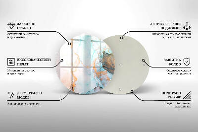 Dessous de bougie rond Marbre abstrait