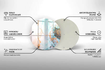 Dessous de bougie rond Marbre abstrait