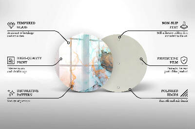Dessous de bougie rond Marbre abstrait