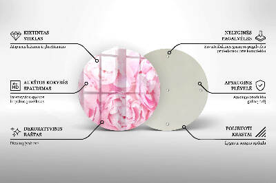 Dessous de bougie rond Pivoines délicates