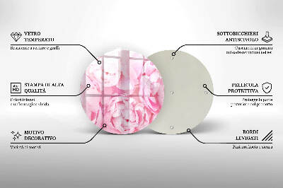Dessous de bougie rond Pivoines délicates