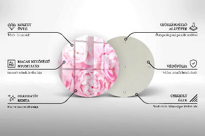 Dessous de bougie rond Pivoines délicates