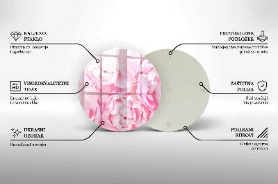 Dessous de bougie rond Pivoines délicates