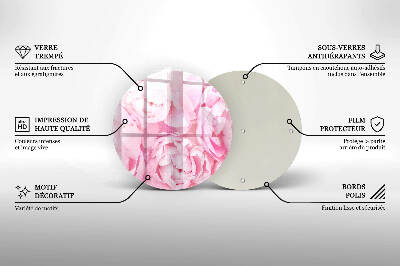 Dessous de bougie rond Pivoines délicates