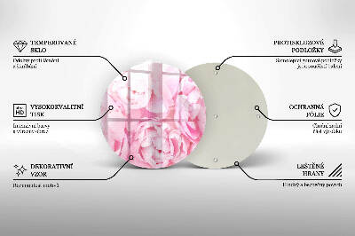 Dessous de bougie rond Pivoines délicates