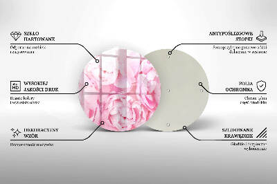 Dessous de bougie rond Pivoines délicates