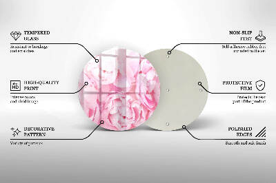 Dessous de bougie rond Pivoines délicates