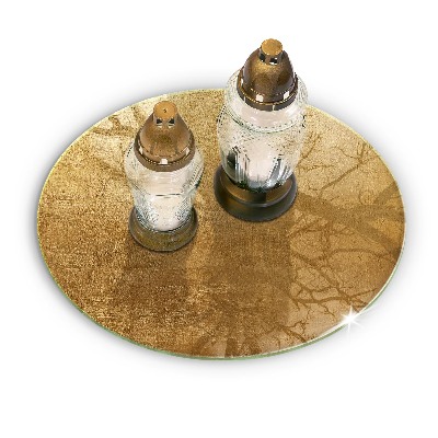 Dessous de bougie rond Fond de texture dorée