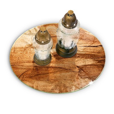 Dessous de bougie rond Texture de planche de bois
