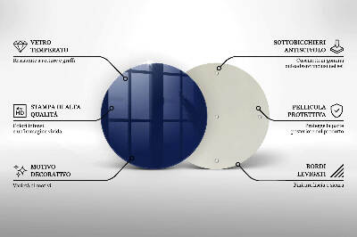 Dessous de bougie rond Couleur bleue