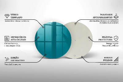 Dessous de bougie rond Couleur turquoise