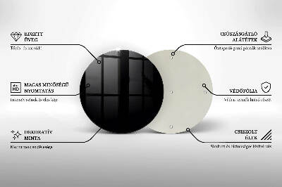 Dessous de bougie rond Couleur noire