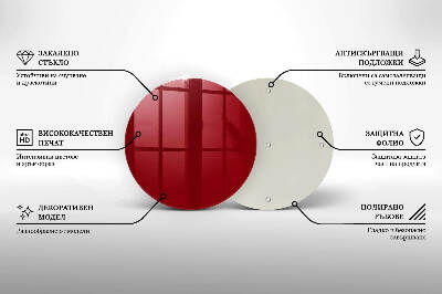 Dessous de bougie rond Couleur rouge