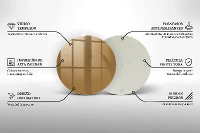 Dessous de bougie rond Couleur beige