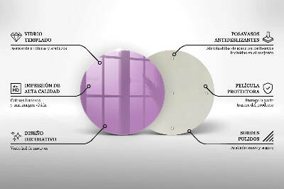 Dessous de bougie rond Violet