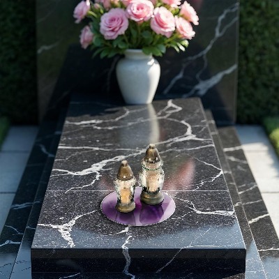 Dessous de bougie rond Violet