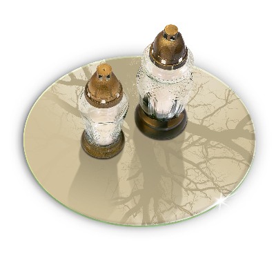 Dessous de bougie rond Couleur beige