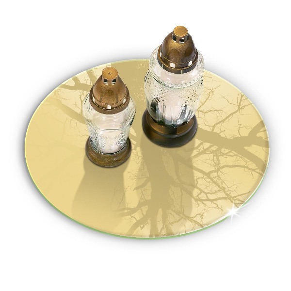 Dessous de bougie rond Couleur jaune