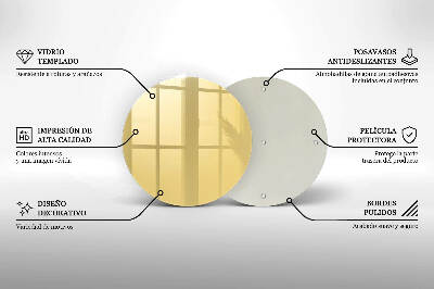 Dessous de bougie rond Couleur jaune