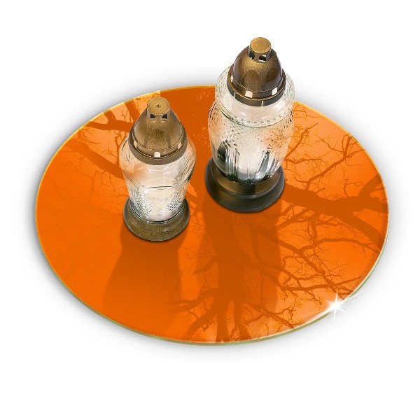 Dessous de bougie rond Couleur orange