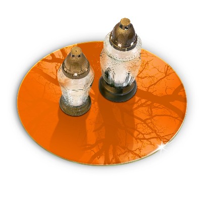 Dessous de bougie rond Couleur orange