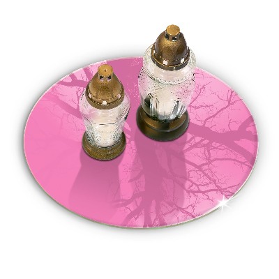 Dessous de bougie rond Couleur rose