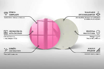 Dessous de bougie rond Couleur rose