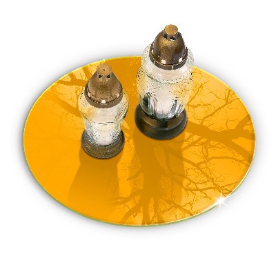 Dessous de bougie rond Couleur jaune foncé