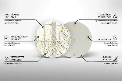 Dessous de bougie rond Motif de feuille d'art en ligne