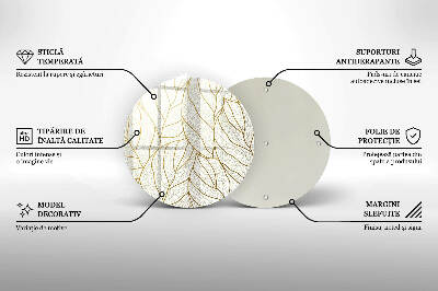 Dessous de bougie rond Motif de feuille d'art en ligne