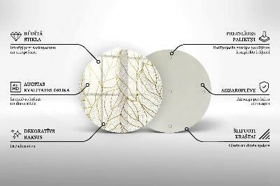 Dessous de bougie rond Motif de feuille d'art en ligne