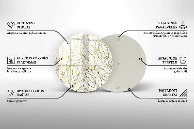 Dessous de bougie rond Motif de feuille d'art en ligne